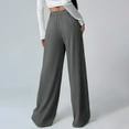 thumbnail image 5 of Wide Pants, Audhol Womens Casual Wide Leg Dress Pants High Waist Tailored Down Trousers with Pockets Womens office Pants Grey XL, 5 of 8