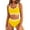 Yellow, variant on High Waisted Nylon/Spandex 2-Piece Tankini Swimsuit, S-XL