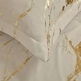 thumbnail image 5 of Khaki Gold Metallic Marble Comforter Set King Foil Print Glitter Bedding Sets with 2 Pillowcases for All Seasons, Soft Microfiber Bedding Set, 5 of 8