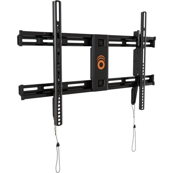 Heavy Duty TV Wall Mount Bracket for TVs Up to 90" - Low Profile Design Holds TV Only 2.25" from Wall - Fast Install with Template & Level After Mounting - Pull Strings for Cable Access