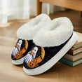 thumbnail image 3 of FUIALDOLG Halloween Fuzzy Platform Slippers for Women with Pumpkin Ghost Moon Print Comfortable Women's House Slippers Cozy Gifts, 3 of 7