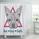 thumbnail image 1 of ABPHQTO Boston Terrier Bulldog francés Inscripción de Live Love Bark Cortina de ducha 150x180 cm, 1 of 1