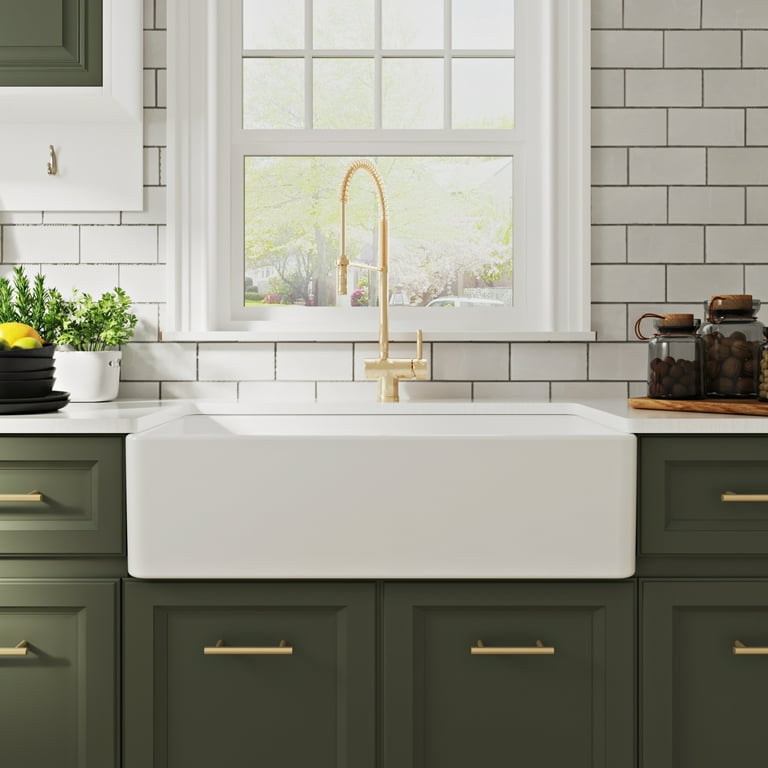 DeerValley Glen 27 x 19 Fireclay Rectangular Undermount Kitchen Sink - White