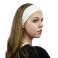 thumbnail image 3 of NYFASHION101 Hand Knitted Button Closure Winter Headband Headwrap - NAG40Y, White, 3 of 4