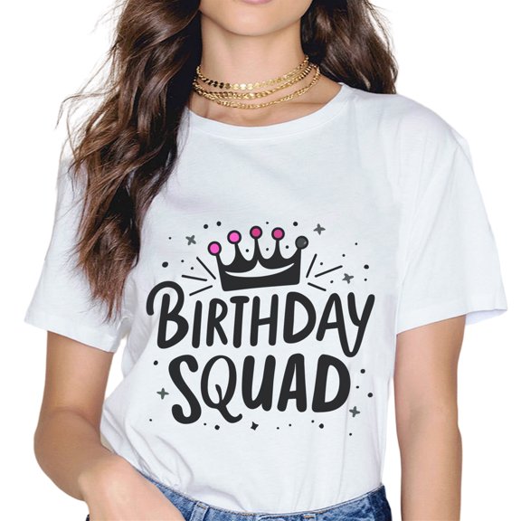 Birthday Squad B-Day Shirt Gift Girly Crown T-Shirt