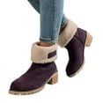 thumbnail image 5 of Retro Suede Mid Calf Boots with Side Zipper and Heel for Women's Fashionable Winter Comfort and Warmth, 5 of 5