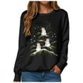 thumbnail image 4 of Kaprioy Sweatshirts for Women Christmas Holiday Prints Fall Fashion Clothing Long Sleeve Shirt Christmas Gift Pullover Tops Black, XL, 4 of 6