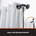 thumbnail image 5 of Sun Zero 0.75" Black Adjustable Single Curtain Rod Set, 36"-66", 5 of 10