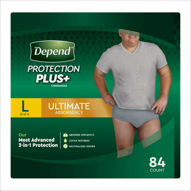 Depend Protection Plus Ultimate Underwear for Men Large - 84 Count ...