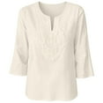 thumbnail image 7 of LIZUOJUNF Womens 3/4 Sleeve Tops V Neck T Shirts Dressy Casual T Shirts, M, 7 of 7