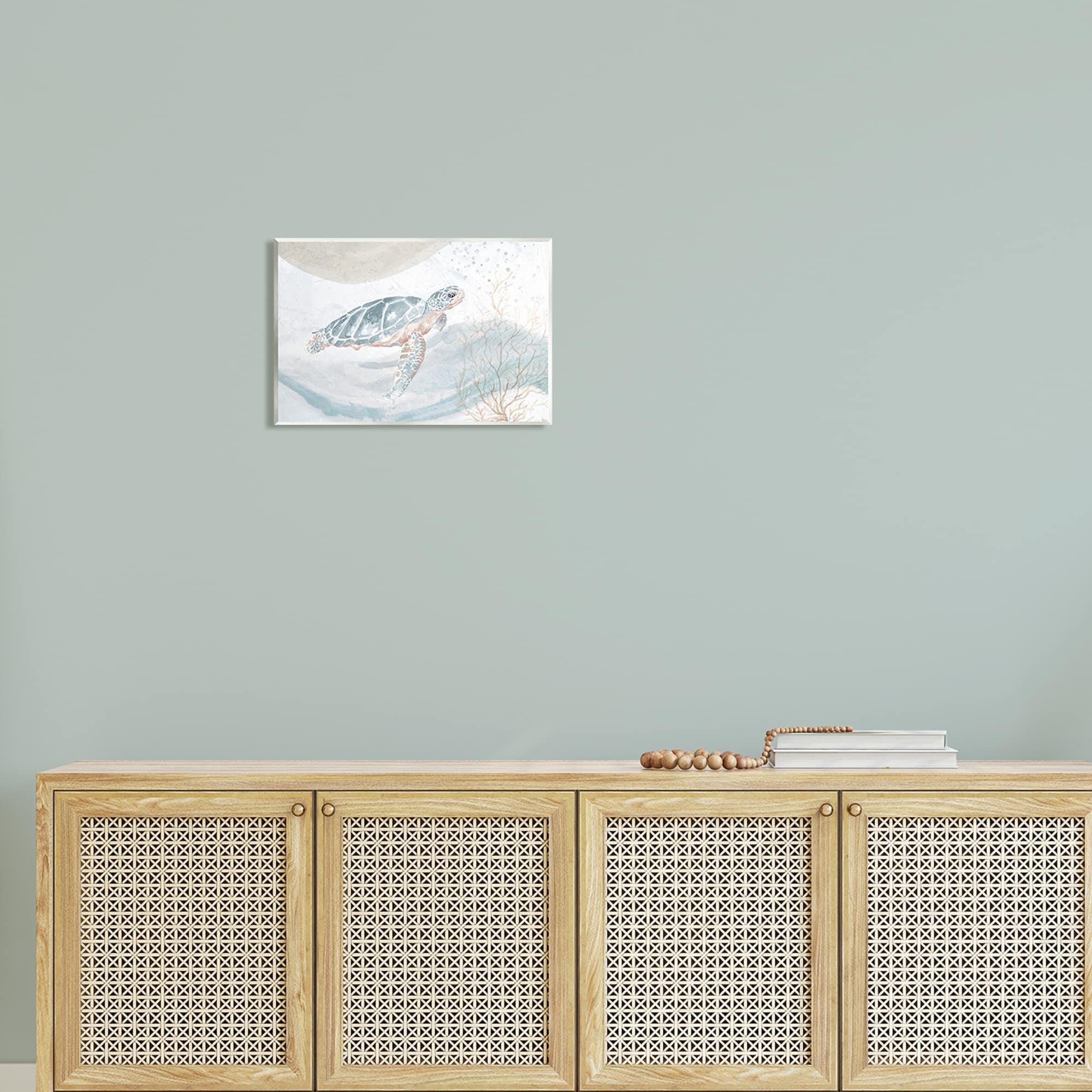 Stupell Industries Drifting Sea Turtle Serene Ocean Wave Atmosphere Painting Unframed Art Print Wall Art, Design by Patricia Pinto