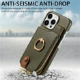 thumbnail image 2 of Decase for iPhone 15 Plus Zipper Wallet Casa,with Credit Card Holder,Built-in Ring Stand,RFID Blocking Design,Rugged Shockproof PU Leather Protective Case,Support Magnetic Car Mount,Armygreen, 2 of 10