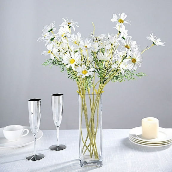 BalsaCircle 6 White 20" Silk Daisy Artificial Flower Sprays Bushes Wedding Party Decorations