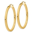 thumbnail image 2 of 14k 3mm Polished Square Hoop Earrings 14k Yellow Gold Earrings, 2 of 4