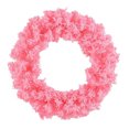 thumbnail image 2 of Dserfhy Faux Spruce Christmas Wreath Unlit Pink/White Artificial Flocked Xmas Wreath for Indoor Outdoor Winter Home Decor, 2 of 8