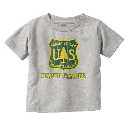 

Happy Camper US Forest Service Toddler Boy Girl T Shirt Infant Toddler Brisco Brands 2T