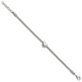 thumbnail image 3 of Stainless Steel Bracelet with station Snake Women's 9.3 mm 7.5 in Polished Heart Bead Chain 1in ext., 3 of 5