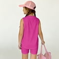 thumbnail image 5 of Girls' Clothing Sets Summer Outfits Size 7 Girls 2 Piece Outfits Cute Preppy Clothing Sets Casual Sleeveless Tee Top and Y2K Shorts Athletic Activewear Hot Pink 2-3 Years, 5 of 7