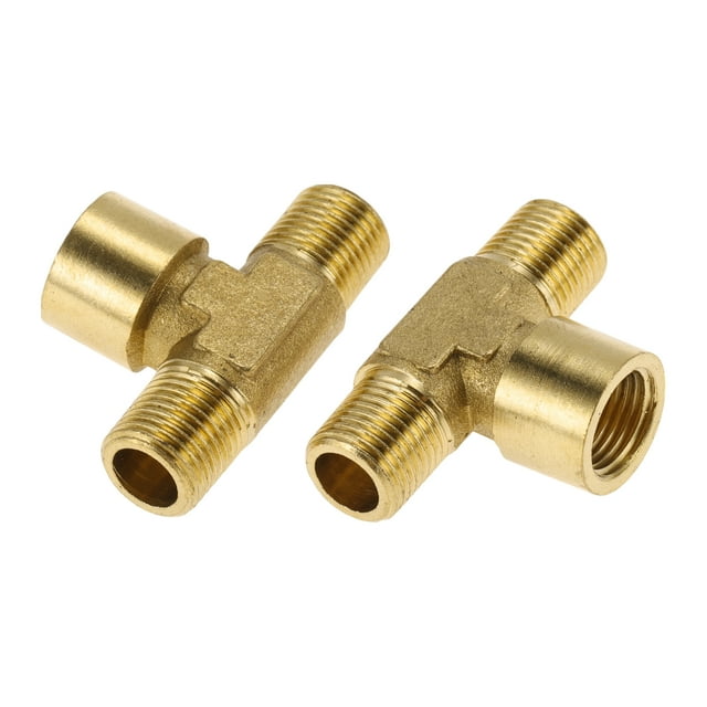 Adaptador de ramal de latón 1/8" macho x 1/8" hembra x 1/8" macho de Unique Bargains 1.34" 2 piezas