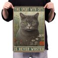 thumbnail image 4 of Placa Metal Vintage Pintura Hierro Rectangular Gato Arte Pared Bar para El 30x40cm, 4 of 9