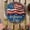 C, variant on Independence Day Fireworks Wooden Sign, Vintage American Flag Round Wall Plaque with Star Accents, Rustic 4th of July Hanging Decor for Home and Porch