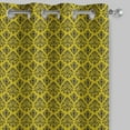 thumbnail image 3 of S4sassy Cotton Duck Flourish Damask Yellow Set of 2 Panel Eyelet Bed Room Door Curtains Drapes- 54x90 Inches, 3 of 5