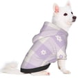 thumbnail image 2 of Balery Floral Purple Buffalo Plaid Sudadera con Capucha para Perros Pequeños – Ropa para Mascotas, Disfraz para Perros y Gatos, Ideal para Fiestas y Cosplay-Large, 2 of 7