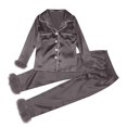 thumbnail image 2 of Family Christmas Pajamas Matching Sets Mom Style Soft Satin Gray Christmas Pajamas, 2 of 4