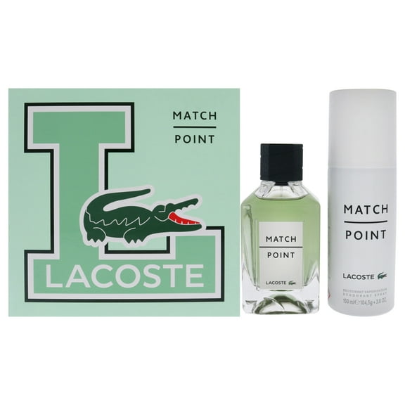 Match Point by Lacoste for Men - 2 Pc Gift Set 3.3oz EDT Spray, 3.6oz Deodorant Spray