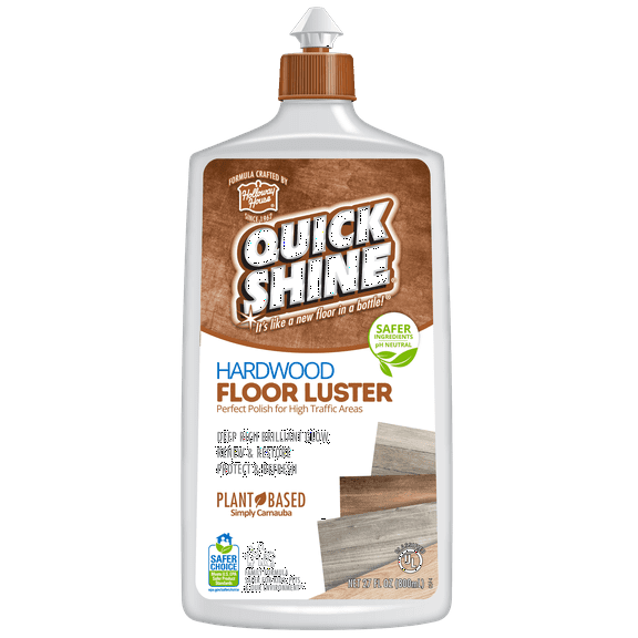 Quick Shine High Traffic Hardwood Floor Luster, 27 fl oz, Unscented Household Floor Cleaner & Polish (Pack of 2)