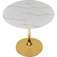 thumbnail image 2 of Meridian Furniture Holly 36" Round Faux Marble Top Dining Table with Gold Base, 2 of 5