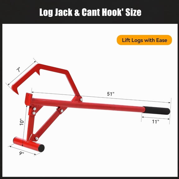51 in Timberjack Adjustable Log Lifter with 11 in Non-Slip Grip Handle