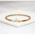 thumbnail image 3 of Picture Jasper 2mm Round Shape Smooth Cut Beads 7 inch Adjustable Gold Plated Clasp Bracelet for men, women, unisex. Link Chain Stacking Bracelet.|LINK_05404, 3 of 5