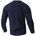 thumbnail image 5 of Timegard Long Sleeve Shirts for Men Fall Casual Breathable Button V Neck Shirts with Pocket Golf Work Solid Color Tee(Navy,M), 5 of 7