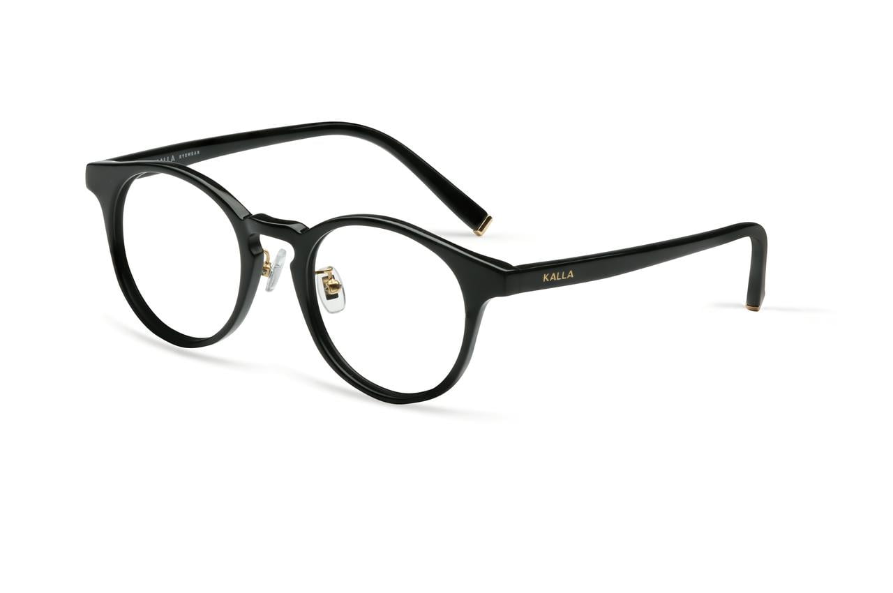 KALLA, KL8157C1 - Eyeglasses Black Round Unisex Optical Lightweight Glasses Frame for Prescription Lens