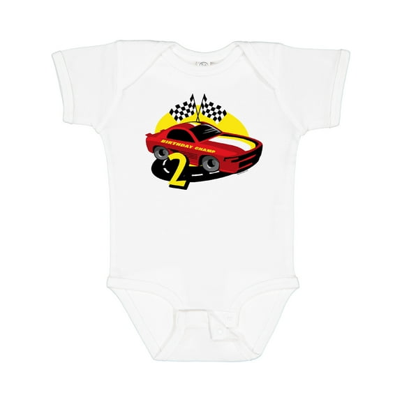 Inktastic Race Car 2nd Birthday Boys Baby Bodysuit