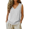 thumbnail image 5 of Holzkary Womens Linen Tank Tops Linen Crop Tops Cute Spring Summer Tops for Women 2026 Racerback Tops Loose Fit Comfy Lounge Wear Fashion Shirt Basic Sleeveless Layering Camisoles Workout Tees, 5 of 5