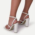 thumbnail image 2 of Vedolay Women's Pumps Shoes Heels for Women Closed Square Toe Slip On Heeled Pumps Dressy for Casual Shoes,White 9, 2 of 4