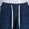 thumbnail image 2 of Women‘ s Mid Rise Skinny Jeans Drawstring Elastic Waist Denim Pants, 2 of 4