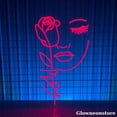 thumbnail image 2 of Glowneon Face Girl and Rose Neon Sign, Face Girl Flower Led Sign, Girl Art LED Light, 2 of 4