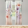 thumbnail image 2 of Ambesonne Floral Curtains, Dreamy Fantasy Woods Gentle, Pair of 28"x63", Coral Lilac Mint Green, 2 of 2