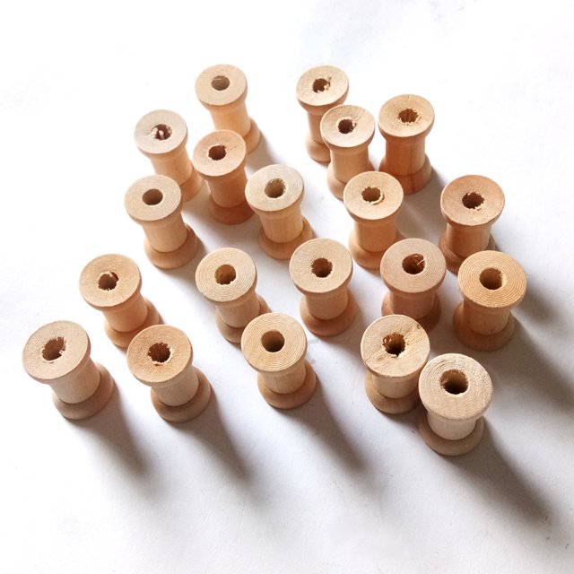 60Pcs Wooden Spools Empty Thread toys Reel Winding Tool Multifunctional Arts and Crafts Supplies Assortment Decor Hand Machine Sewing
