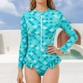 thumbnail image 2 of MEZZALL Swimwear Girls Long Sleeve One-Piece Swimsuit Summer Floral Print Swimsuit For Kids Round Neck Bathing Hot Wear Pool Beachwear, 2 of 3