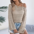 thumbnail image 5 of Riecok Womens Cover Up Long Sleeve Crewneck Hollow out Lightweight Swimsuit Cover Ups Summer Vacation Tops, 5 of 8
