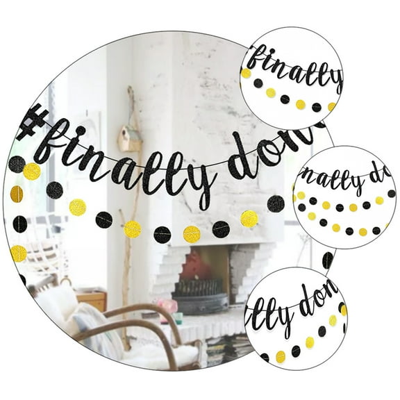 ELAYARD 2pcs Banner Decorations Graduation Theme Black Paper for Corridor Hanging Decor