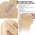 thumbnail image 4 of Benehair 100% Real Remy Human Hair Extensions Clip In Hairpiece Topper with Bang Toupee Women Hair Loss Silk Base Seamless 6"-18" Blonde Hair, 4 of 9