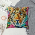 thumbnail image 2 of Summer Pillow Cover Inch - Vibrant Animal Print with Colorful Floral, Exotic Decorative Cushion Case for Home Decor, 2 of 5