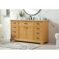 thumbnail image 2 of 60 inch single bathroom vanity in natural wood, 2 of 8