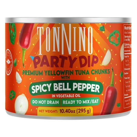Tonnino Premium Yellowfin Tuna with spicy bell peppers, 10.40 oz, Can, Wild Caught
