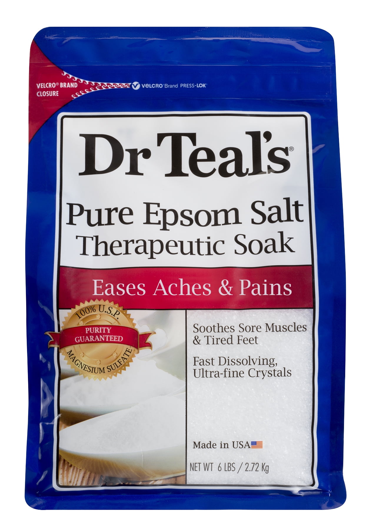Dr Teal's Pure Epsom Salt Therapeutic Soak, 6 lbs. (2 Pack)